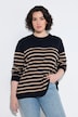 Pullover, Ringel, Knopfleiste, Rundhals, Langarm