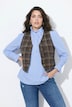 Gilet à carreaux, dentelle et  col en V, modèle sans manches