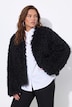 Webfell-Jacke, Classic Fit, V-Ausschnitt, Komplettfutter