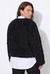 Webfell-Jacke, Classic Fit, V-Ausschnitt, Komplettfutter