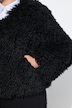 Webfell-Jacke, Classic Fit, V-Ausschnitt, Komplettfutter