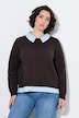 2-in-1-Pullover, Zopfmuster, Hemdkragen, Langarm