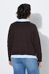 2-in-1-Pullover, Zopfmuster, Hemdkragen, Langarm