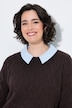 2-in-1-Pullover, Zopfmuster, Hemdkragen, Langarm