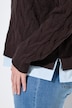 2-in-1-Pullover, Zopfmuster, Hemdkragen, Langarm