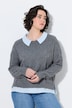 2-in-1-Pullover, Zopfmuster, Hemdkragen, Langarm