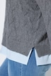 2-in-1-Pullover, Zopfmuster, Hemdkragen, Langarm