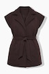 Gilet matelassé (sans manches), coupe oversize et col à revers