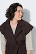 Gilet matelassé (sans manches), coupe oversize et col à revers