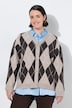 Strickjacke, Rauten, V-Ausschnitt, Langarm