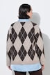 Strickjacke, Rauten, V-Ausschnitt, Langarm