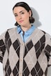 Strickjacke, Rauten, V-Ausschnitt, Langarm