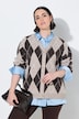 Strickjacke, Rauten, V-Ausschnitt, Langarm