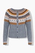 Norweger-Strickjacke, Slim, Rundhals, Langarm