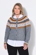 Norweger-Strickjacke, Slim, Rundhals, Langarm