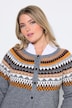 Norweger-Strickjacke, Slim, Rundhals, Langarm