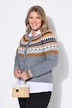 Norweger-Strickjacke, Slim, Rundhals, Langarm