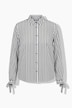 Bluse, Streifen, Oversized, Hemdkragen, Langarm