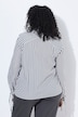 Bluse, Streifen, Oversized, Hemdkragen, Langarm