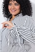 Bluse, Streifen, Oversized, Hemdkragen, Langarm