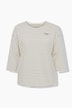 Shirt, Ringel, Stickerei, Rundhals, 3/4-Arm
