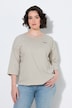 Shirt, Ringel, Stickerei, Rundhals, 3/4-Arm