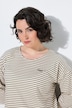 Shirt, Ringel, Stickerei, Rundhals, 3/4-Arm