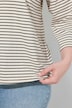 Shirt, Ringel, Stickerei, Rundhals, 3/4-Arm
