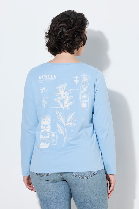Shirt, kleiner Druck, Classic, Rundhals, Langarm
