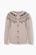 Strickjacke, Norwegermuster, Rundhals, Langarm