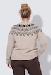 Strickjacke, Norwegermuster, Rundhals, Langarm