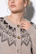 Strickjacke, Norwegermuster, Rundhals, Langarm