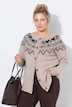 Strickjacke, Norwegermuster, Rundhals, Langarm