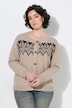 Strickjacke, Norwegermuster, Rundhals, Langarm