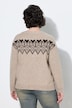 Strickjacke, Norwegermuster, Rundhals, Langarm