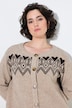 Strickjacke, Norwegermuster, Rundhals, Langarm