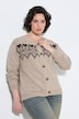 Strickjacke, Norwegermuster, Rundhals, Langarm