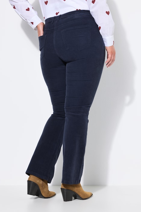 Pantalon en velours côtelé Sarah, coupe Bootcut avec jambe étroite, taille confortable