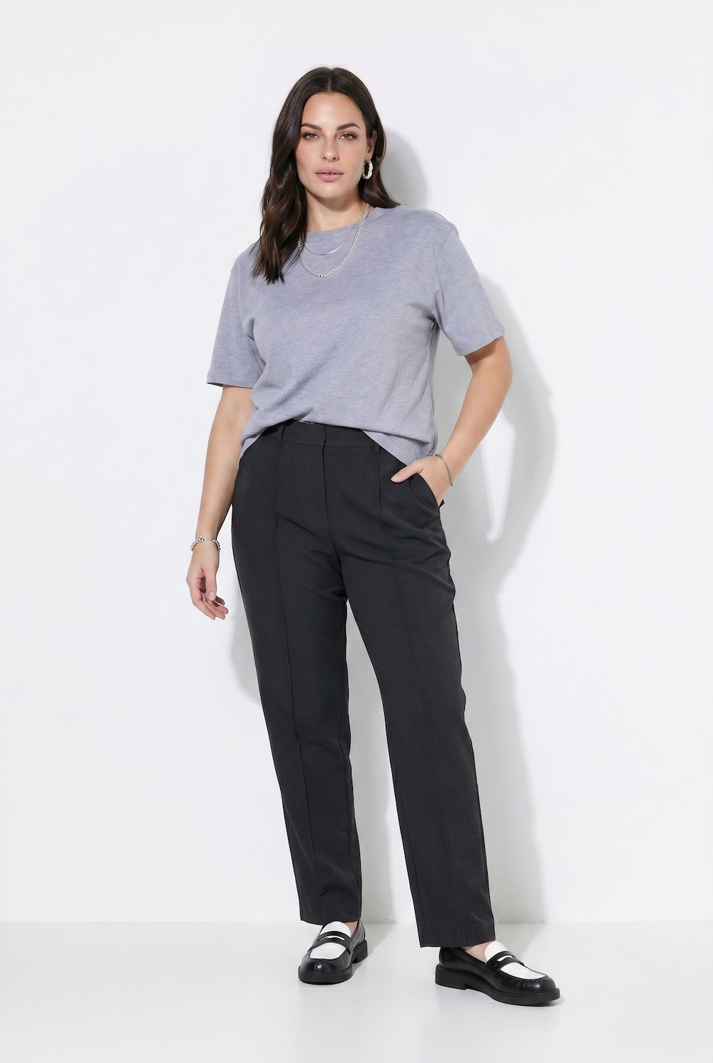 Hose Rose, Biesen, weites Bein, Stretch