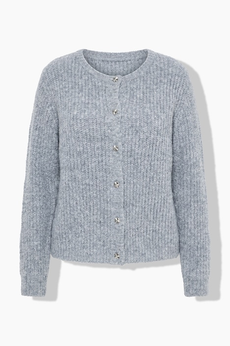 Strickjacke, Pailletten, Rundhals, Langarm
