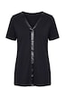 Satin Detail Short Sleeve Cold Shoulder Tee
