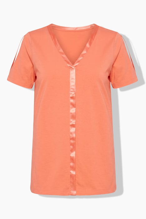T-Shirt, Comfort Fit, Satin-Einsatz, CutOut am Halbarm, Angel of Style x MIAMODA