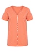 Satin Detail Short Sleeve Cold Shoulder Tee