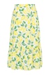 Lemon Print Comfort Waist Flounce Panel Skirt