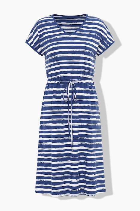 Midi-Jerseykleid, Regular Fit, Ringel, Taillen-Tunnelzug, Angel of Style x MIAMODA