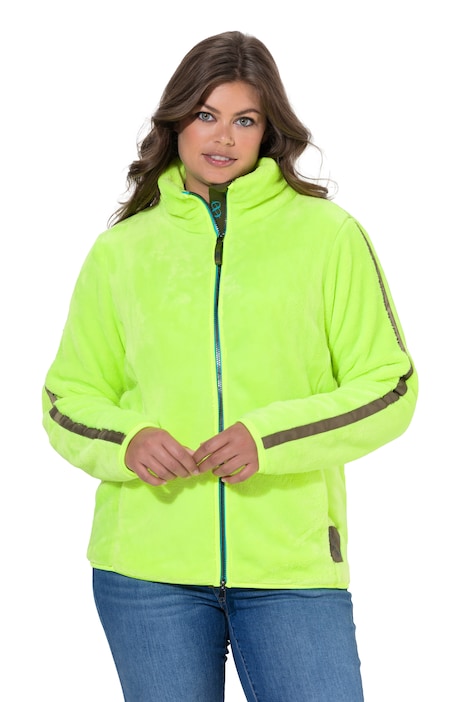 Plush Teddy Fleece Side Stripe Jacket