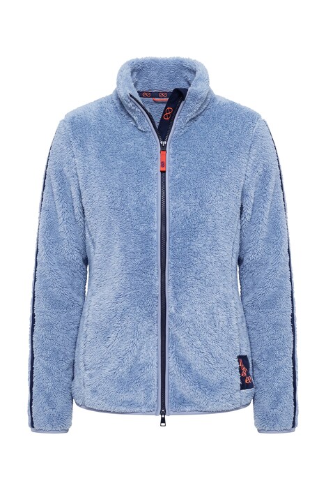 Plush Teddy Fleece Side Stripe Jacket