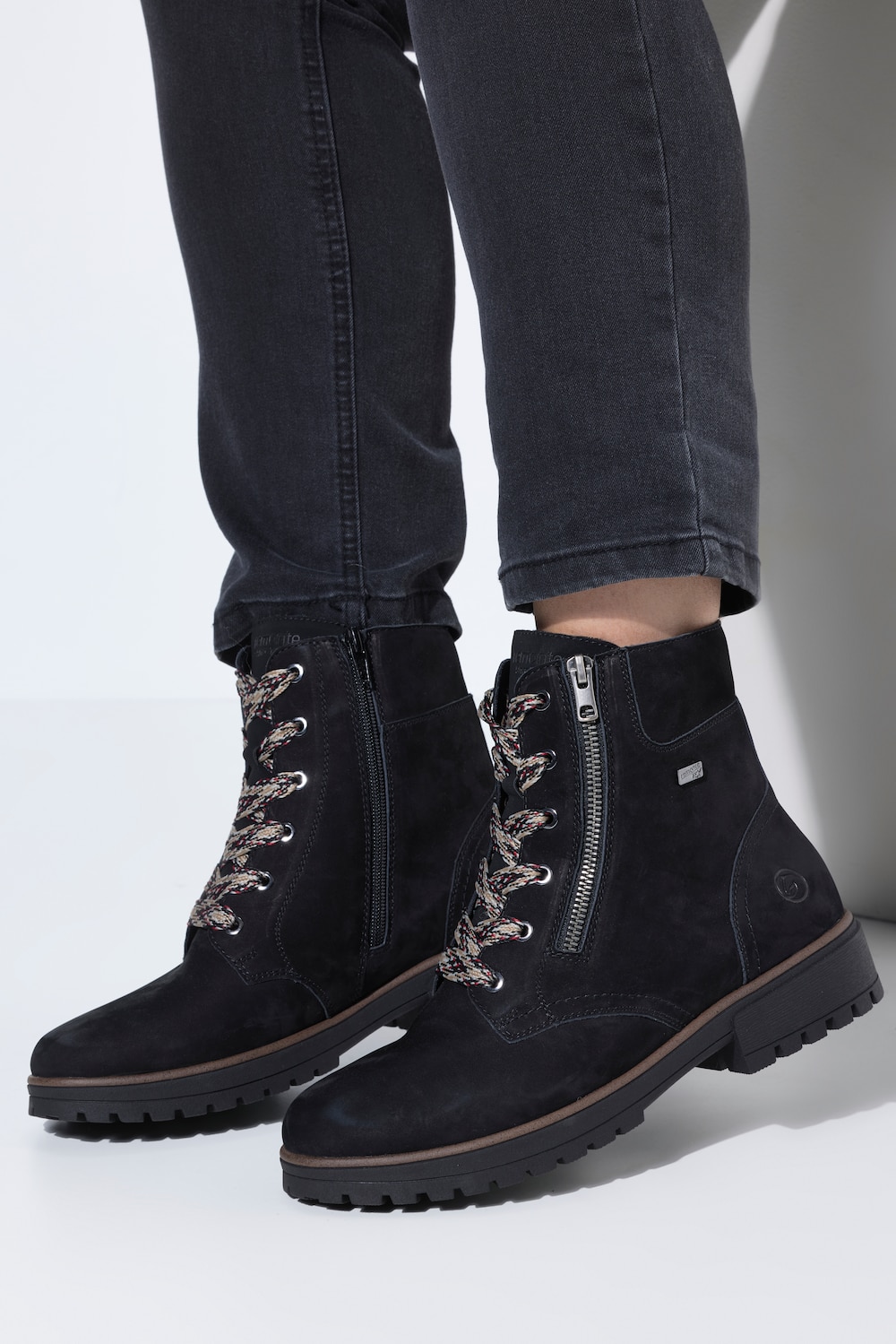 Remonte Leder-Funktionsstiefelette, Lammwollfutter, Weite H