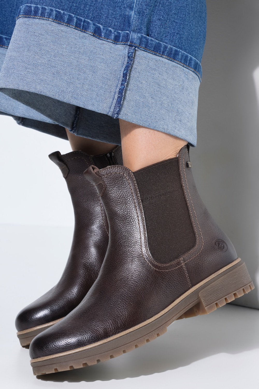 Remonte Leder-Chelseaboots, Wechselfussbett, Weite H