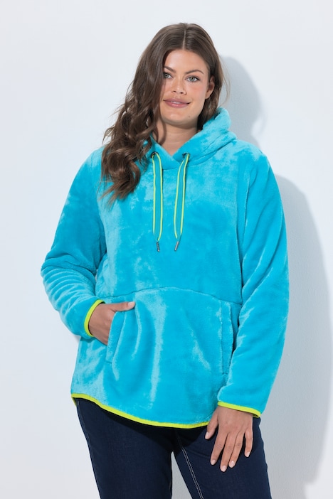 Teddy-Sweatshirt, Kapuze, Langarm